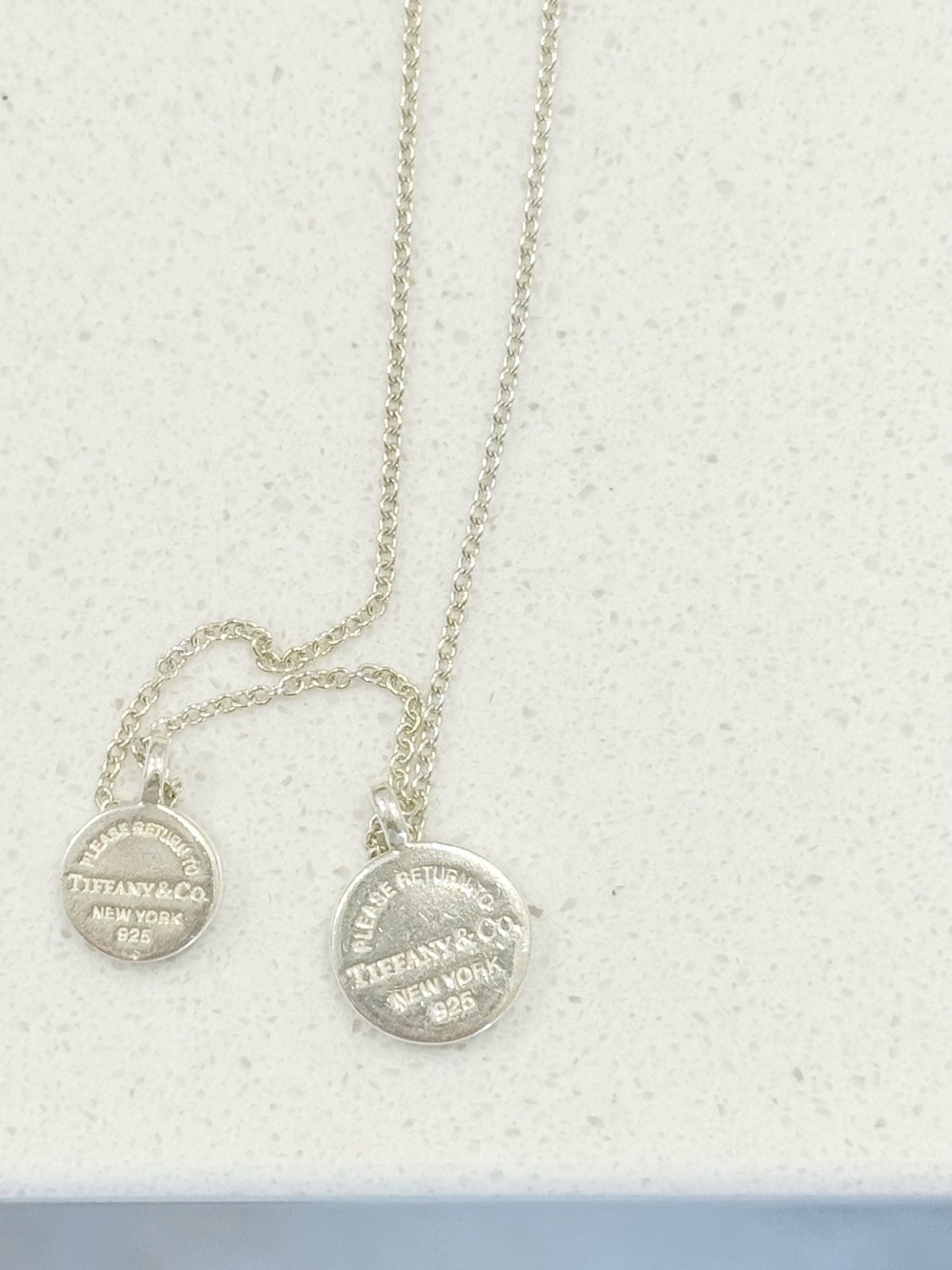 TIFFANY&CO. Sterling Silver Return to Tiffany Circle Duo Pendant Necklace